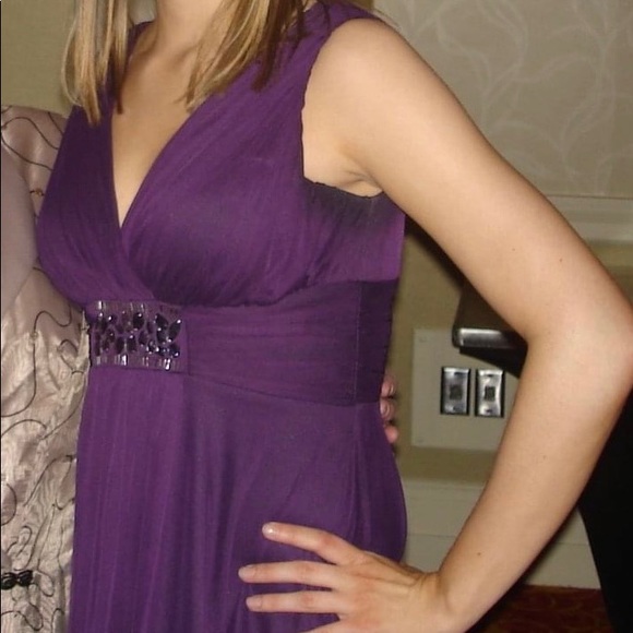 Deep Purple Dress with Jeweled Embellishment - Picture 5 of 5